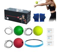Balle D'Entraînement De Réflexe De Boxe | Fitness De Frappe Portable,Set d'Entraînement de Boxe avec Bandeau en Silicone - pour Hommes Femmes Débutants Adolescents Salon Chambre Voyage Salle de Sport