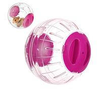 Balle d'exercice pour hamster - 12 cm - En plastique - Silencieuse - Petite gerbille - Pour le jogging, la course à pied, les chinchillas, les cochons d'Inde - Rose