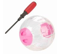 Balle d'exercice pour Hamster, Jouet en Plastique de 18.5cm, Nouvelle Mode pour Petit Animal de Compagnie, activité de Course, Transparent, Durable, léger, sans Danger pour (Rosâtre)