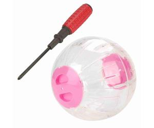 Balle d'exercice pour Hamster, Jouet en Plastique de 18.5cm, Nouvelle Mode pour Petit Animal de Compagnie, activité de Course, Transparent, Durable, léger, sans Danger pour (Rosâtre)