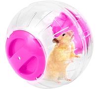 Balle d'exercice silencieuse pour hamster - Pour petits animaux - Balle transparente pour rat dwar - Soulage l'ennui et augmente l'activité (15,2 cm, rose)