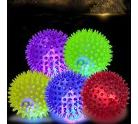 Balle élastique à LED qui s'éclaire, balle à pics pour chiens et chiots, jouet pour chiens en PVC qui clignote pour la poursuite et le jeu (c)