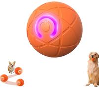 Balle électrique Interactive pour Chien, Balle rebondissante à roulement Automatique avec lumière LED pour Chiens et Chats, Jouets Amusants Rechargeables et lavables pour Animaux Orange Cosmic Design