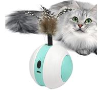 Balle électrique pour chat, boule de jeu pour chat, mouvement automatique avec queue de plume, rechargeable par USB avec 2 modes, jouet intelligent pour chat