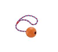 Balle en caoutchouc avec cloche et corde pour chien Nobby Pet Multicolore 7 cm