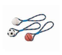 Balle en caoutchouc avec corde pour chien Nobby Pet Multicolore 8 cm