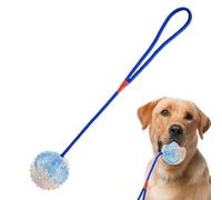 Balle en corde pour chien - Balle interactive résistante aux morsures pour animaux de compagnie avec corde | Lanceur de balle d'entraînement couineur à mâcher pour chiens de race et petits chiens
