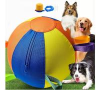 Balle géante apaisante pour chiens de 25,4/45,7/55,9 cm, durable, résistante aux déchirures, jouet d'exercice avec housse de poignée robuste et pompe amusante pour chien de troupeau (taille L (55,9 cm