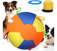 Balle géante gonflable durable pour chien - Un jouet adapté pour l'entraînement à rapporter et l'exercice, avec une housse extérieure résistante aux morsures, parfaite pour les grands animaux actifs
