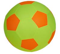 Balle géante XXL en maille - 50 cm - Ballon de jeu gonflable en tissu doux - Pour enfants, adultes et personnes âgées - Ballon de sport, de gymnastique, de mouvement - Jaune/orange