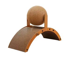 Balle griffoir pour chats avec base ondulée, jouet interactif pour chatons, appartement, salon, fenêtre, maison, extérieur, vertical, canapé de relaxation