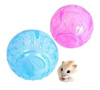 Balle Hamster,RoadLoo 2Pcs12cm Plastique Hamster Fitness Ball Portatif Transparent Hamster Mini Ballon Nouvelle Exercice Sain Sûr Ballon Courant Petits Animaux Jouet Nouer pour Hamster Rat Gerbille