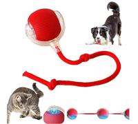 Balle Interactive Chat,Chien Jouet Interactif Balles Interactives Domestique Activées par le Mouvement de Roulement Automatique Intelligent Actives Intelligentes à Rouler électriques (1pc-rouge)