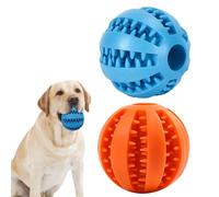 Balle Interactive Chien, Jouet Interactif Chien, Jouet à Mâcher Interactif, Balle À Mâcher en Caoutchouc, Jjouet Distributeur Croquettes, Distributeur de Croquettes et Friandises, ø 6 cm, 2 Pièces