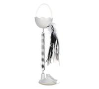 Balle interactive distributrice de nourriture pour chat - Jouet à alimentation lente | Avec plume et lumière | à ventouse pour chat pour jeu de chasse et stimulation | Distributeur de