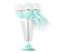 Balle interactive distributrice de nourriture pour chat - Jouet à alimentation lente | Avec plume et lumière | à ventouse pour chat pour jeu de chasse et stimulation | Distributeur de