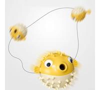 Balle interactive en forme de poisson pour chien qui combine distribution de friandises avec effets sonores pour réduire l'ennui des chiots et des petits chiens (rouge)