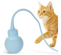 Balle Interactive pour Chat avec Queue Automatique Magic Tail,Jouet Électrique Stimulant pour Chats d'Intérieur,Mouvement Aléatoire Réaliste,Sécuritaire, en Silicone Soupl, Rechargeable USB (Bleu)