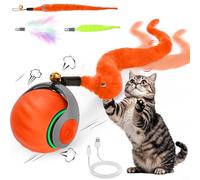 Balle interactive pour chat, balle auto-roulante avec couvercle anti-rayures pour l'enrichissement des chats, jouets intelligents pour éviter les obstacles, jouets activés par le mouvement pour les