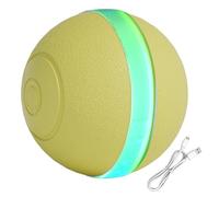 Balle Interactive Pour Chat - Balles Lumineuses Pour Chat De 4,2 Cm, Jouet De Saut Intelligent Rechargeable | Boule Roulante Jaune Pour Éviter Les Obstacles, Avec Lumière LED, Pour Jeu En Intérieur, E