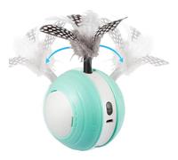 Balle interactive pour chat, boule de jeu pour chat, mouvement automatique avec plume de queue, lumières LED arc-en- , 2 modes, balle pour chat rechargeable par USB pour jouer et entraîner