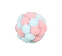 Balle interactive pour chat et chaton avec grelot jingling intégrée en peluche douce macaron coloré pour chats et chatons d'intérieur - Jouet d'exercice durable et résistant aux morsures cousu à la