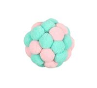 Balle interactive pour chat et chaton avec grelot jingling intégrée en peluche douce macaron coloré pour chats et chatons d'intérieur - Durable et résistant aux morsures - Cousu à la main - Vert clair
