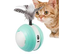 Balle interactive pour chat - Jouet interactif pour chat avec plume de queue, jouet intelligent pour chat rechargeable par USB pour chats d'intérieur