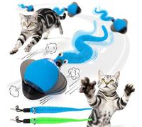 Balle interactive pour chat - Jouet pour chat d'intérieur avec 3 modes et 2 queues de plumes, jouets intelligents activés par le mouvement pour l'exercice de poursuite, balle roulante rechargeable qui