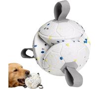 Balle interactive pour chien avec corde texturée renforcée, fournitures à mâcher pour animaux de compagnie pour rapporter, enrichir le comportement et gérer la santé (blanc)
