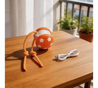 Balle interactive pour chien et chat avec corde fabriquée à partir de matériau ABS pour un jeu difficile et une stimulation mentale continue (orange)