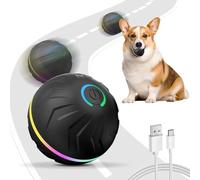 Balle interactive pour chien, jouet automatique, 2 modes, réactivation tactile, rechargeable par USB, lumières LED, durable, intérieur et extérieur, pour chiens de petite et moyenne taille