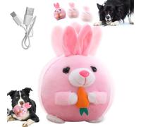 Balle interactive pour chien - Jouet en peluche électrique avec musique - Peut apprendre à parler - Mobile à 360° - Rechargeable par USB - Pour chiens et chats - Pour jouer à l'intérieur (lapin)