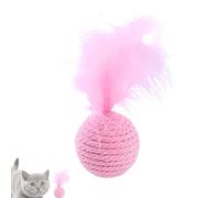 Balle jouet pour chat avec plume,Balle pour chat avec plume,Ballon d'exercice pour animaux de compagnie - Boule de plumes de chat, jouets d'entraînement pour chatons, pour l'exercice, la chasse, le di