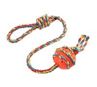 Balle jouet pour chien avec poignée en corde, balle de dressage pour chien sur corde, caoutchouc pour rapporter, attraper, lancer et faire la guerre, ne convient pas pour un fort pouvoir de masticati