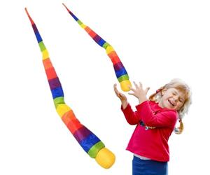 Balle Lancer Attraper Queue Arc-en-Ciēl - 62cm Jouet Comète Sensoriel | Jeu Extérieur Enfańts Maison Plage École | Sport Ludique Garçons Filles