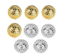 Balle Massage Main,8 Pièces Balles D'acupression Magnétiques Acupressure 32 mm Balles de Massage Hérisson Magnétique à Picots Outils de Massages pour Mains et pieds Soulager le Stress(Argent,Or)