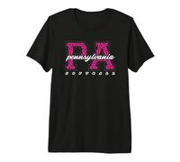Balle Molle rétro Pennsylvanie imprimé léopard Rose T-Shirt Haut de Gamme