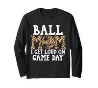 balle mom I get loud on game day softball Manche Longue
