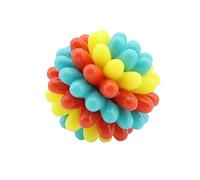 Balle Multifonction Colorée Indestructible pour Chien - Os en TPR Souple à Mâcher, Jouet Interactif avec Texture Nettoyante, pour Chiot et Grand Chien, Résistant et Lavable (7.5cm)