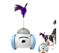 Balle pour animal de compagnie, jouet pour chien qui fuit la nourriture avec plumes, distributeur de friandises interactif pour chien, balle d'alimentation lente, jouets multifonctionnels pour animaux