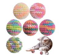 Balle pour chat, 6 pièces, puzzle interactif coloré avec clochette, 4,5 x 4,5 x 4,5 cm, balles de chat robustes avec design sonore attrayant, accessoire de divertissement pour animaux de compagnie