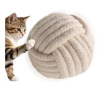 Balle pour chat avec clochette interactive à mâcher en corde de coton | Jouets de dentition rebondissants d'intérieur pour chaton de petite, moyenne et grande taille, meubles d'intérieur, canapé