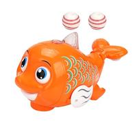 Balle pour chat - Balle mobile automatique pour chat d'intérieur avec musique et lumière - Poisson mignon marchant, activé par le mouvement à 360 degrés, roulement rapide sur tapis pour chien, chaton