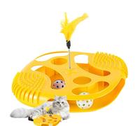 Balle pour chat - Jouet à roulettes avec plumes - Jeu d'enrichissement pour chatons - Pour l'exercice quotidien dans la maison, le divertissement, contre l'ennui et pour un trai enrichissant
