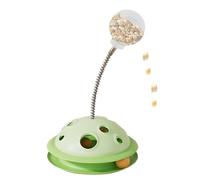 Balle pour chat - Tour de balle pour chat - Distributeur de nourriture interactif pour chien - Plateau tournant - Balle visuelle avec tige à ressort pour manger lentement
