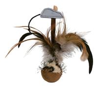 Trixie Jouet pour chat – balle à ressort debout en peluche 15 cm, avec voix, marron/beige