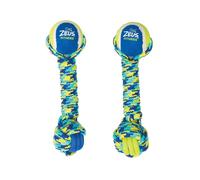 Balle pour chien avec corde Zeus K9 TPR Tennis Dumbbell Bleu 26x8x8 cm