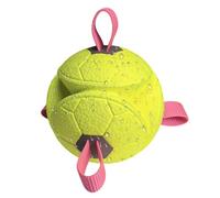Balle pour chien - Design à mâcher attaché à une corde - Boule de traction nouée - Objet d'entraînement interactif à rapporter - Accessoire de remorquage en toile de coton tressé - Jouet pour animaux