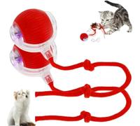 Balle pour Chien Électrique Rechargeable en Silicone - Auto-Roulante, Interactive - 7 cm - Pour Chiens et Chats de Toutes Tailles et Tous Âges (Rouge)